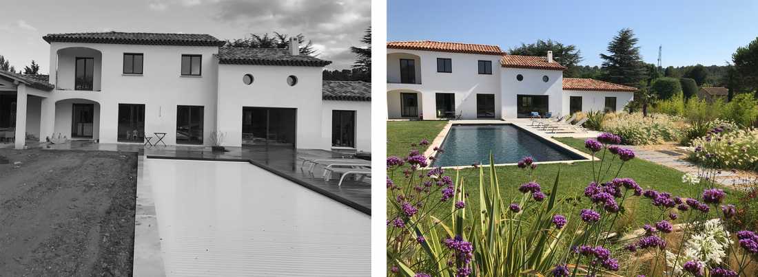 Transformation villa avec piscine et jardin méditerranéen